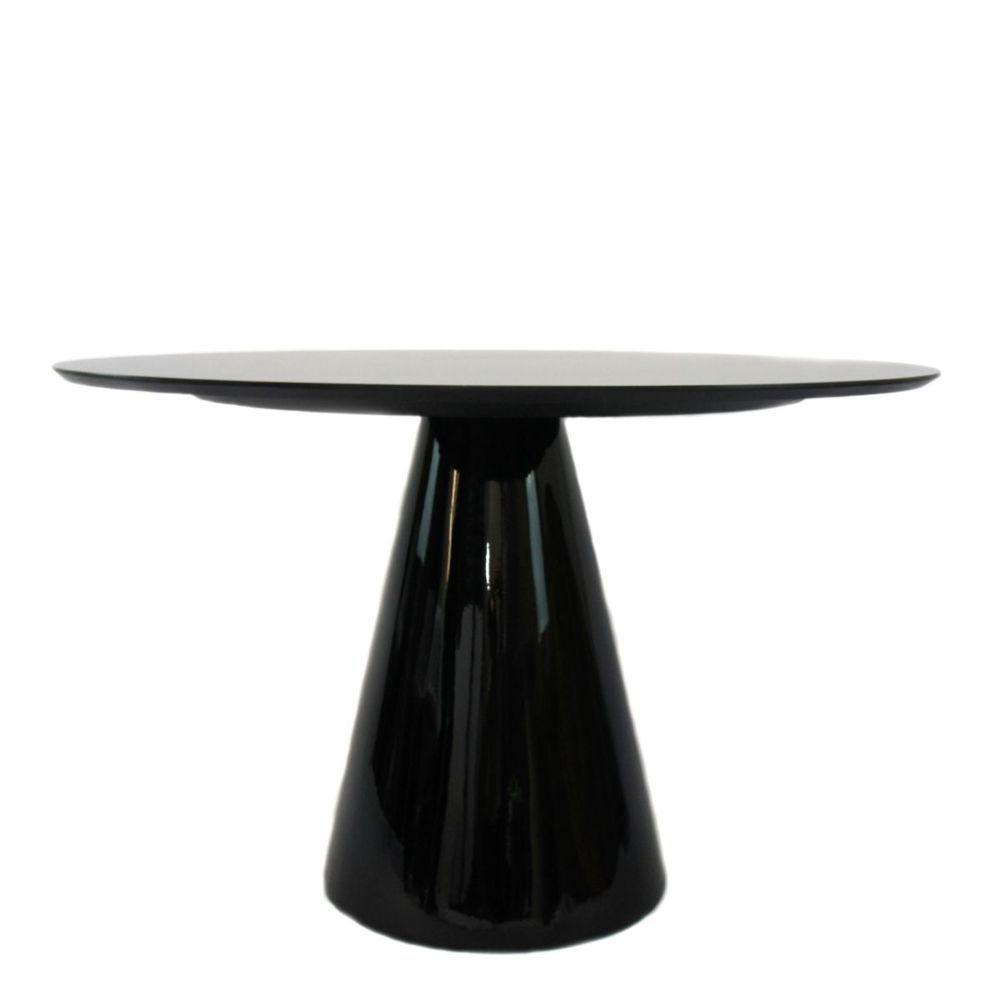 Mesa Lateral Cone Laqueado Preto 51cm - 2