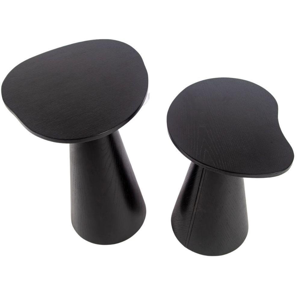 Conjunto De Duas Mesas Laterais Orgânica ébano - 5