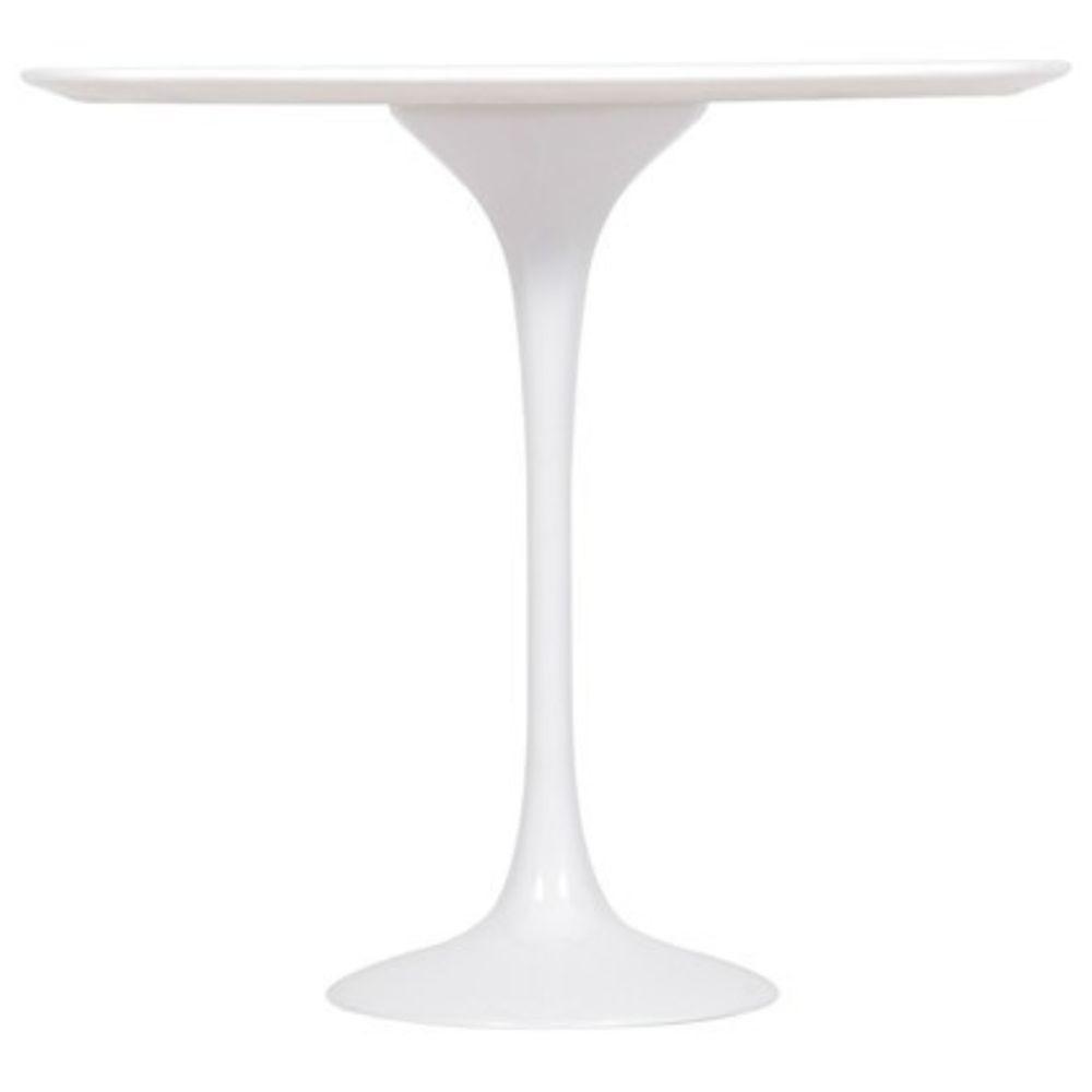 Mesa Lateral Tulipa Saarinen Redonda 51 Cm - Laqueado Base Branca - 2