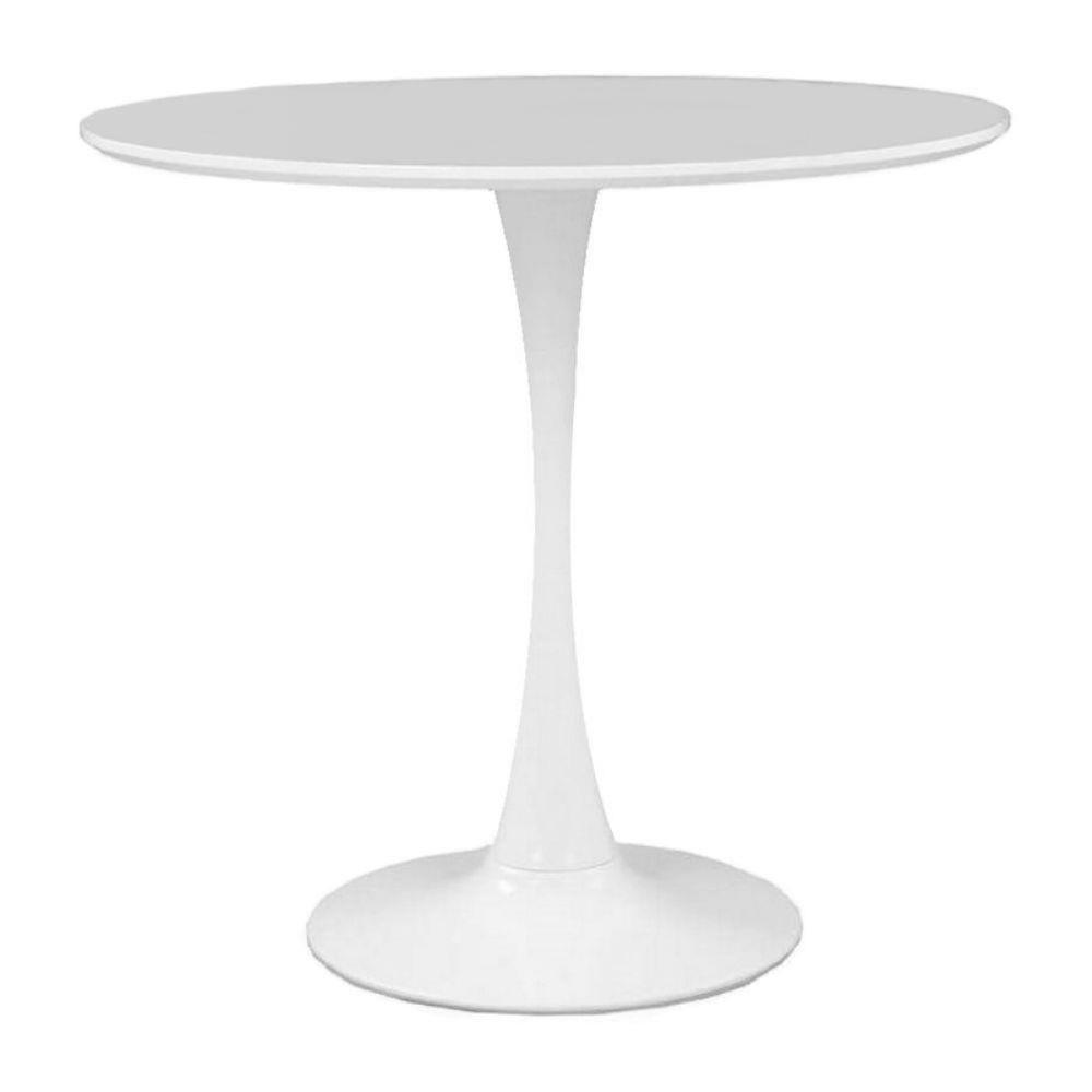 Mesa Lateral Tulipa Saarinen Redonda 51 Cm - Laqueado Base Branca - 3