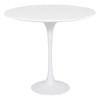 Mesa Lateral Tulipa Saarinen Redonda 51 Cm - Laqueado Base Branca - 1
