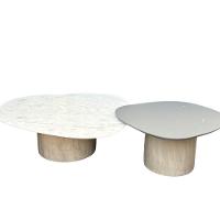 Conjunto De Duas Mesas De Centro Orgânica 80 Cm Mármore E Laqueado - 5