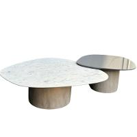 Conjunto De Duas Mesas De Centro Orgânica 80 Cm Mármore E Laqueado - 6