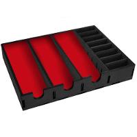 Suporte Mdf Para 3 Maquinas De Cortar Cabelo E 8 Pentes De Altura Vermelho - Preto - 1
