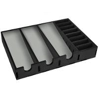 Suporte Mdf Para 3 Maquinas De Cortar Cabelo E 8 Pentes De Altura Preto - Cinza - 1