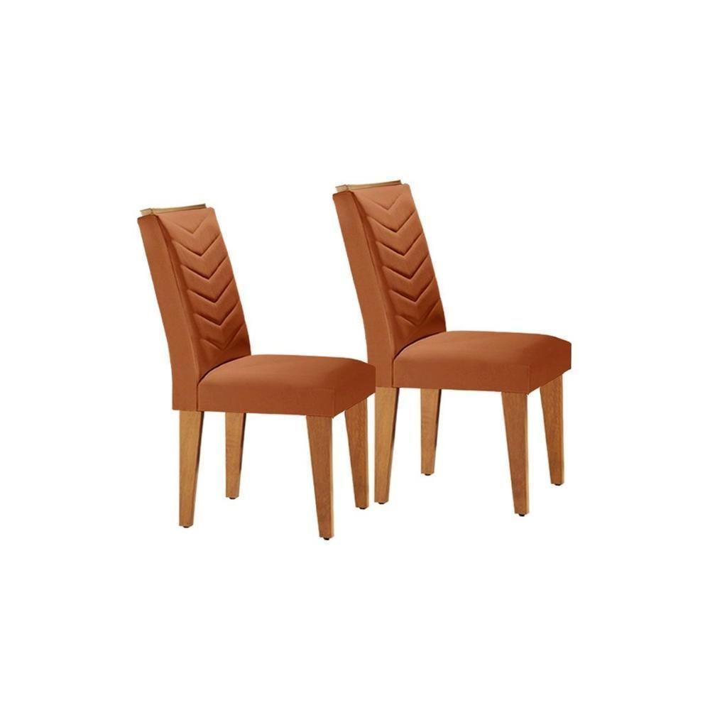 Kit 2 Cadeiras Sala Jantar Londrina 2 Un Madeira Capuccino-suede Creme - Rufato - 4