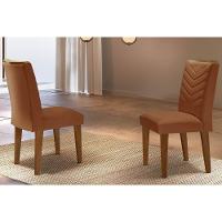 Kit 2 Cadeiras Sala Jantar Londrina 2 Un Madeira Capuccino-suede Creme - Rufato - 6