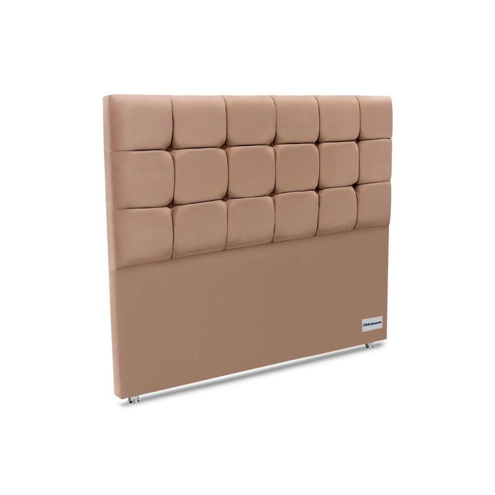Cabeceira Cama Box Estofada Casal Piave Veluto Suede Bege - Ortobom - 1