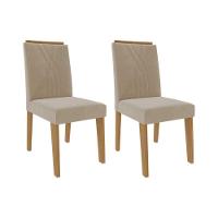 Kit 2 Cadeiras Sala Jantar Nicole 2 Un Savana-nature-suede Nude Bege - Cimol - 1