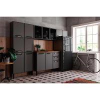 Módulo Cozinha Bertolini Estilo Paneleiro 7039 C- 6 Portas (2 C- Vidro) Cinza-grafite-bertolini - 5