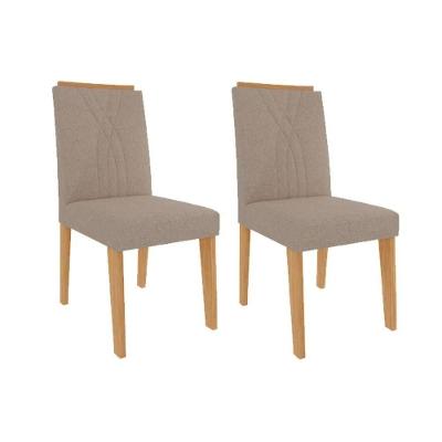 Kit 2 Cadeiras Sala Jantar Nicole 2 Un Nature-linho Bege - Cimol