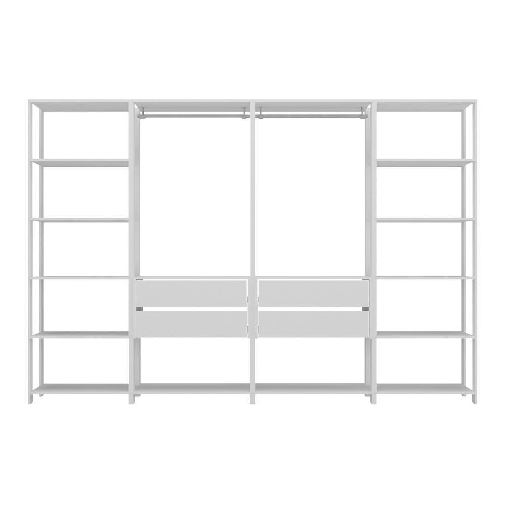 Guarda-roupas Closet Modulado 270cm 4 Peças Com 4 Gavetas E Cabideiros Multimóveis Mp4321 - Branco Branco - 7