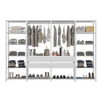 Guarda-roupas Closet Modulado 270cm 4 Peças Com 4 Gavetas E Cabideiros Multimóveis Mp4321 - Branco Branco - 3
