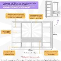 Guarda-roupas Closet Modulado 270cm 4 Peças Com 4 Gavetas E Cabideiros Multimóveis Mp4321 - Branco Branco