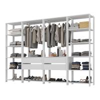 Guarda-roupas Closet Modulado 270cm 4 Peças Com 4 Gavetas E Cabideiros Multimóveis Mp4321 - Branco Branco - 6