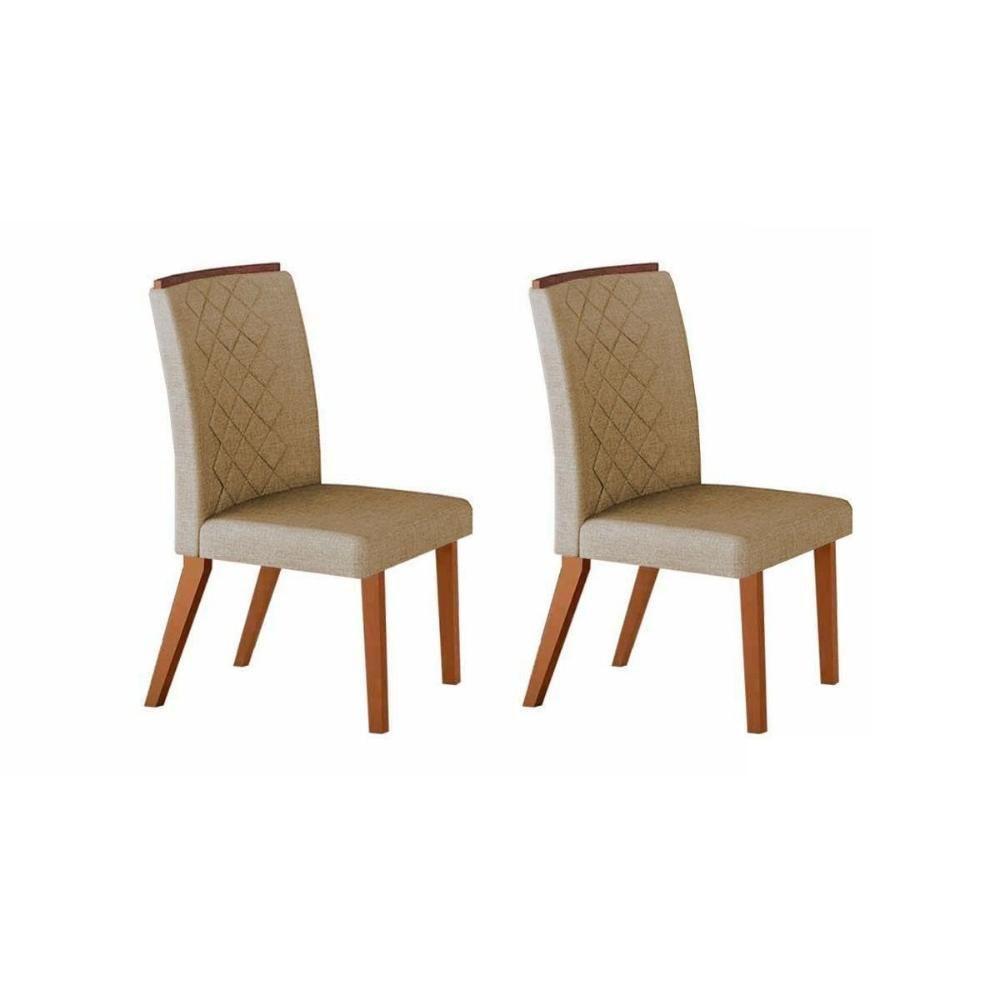 Kit 2 Cadeiras Sala Jantar Jade 2 Un Madeira Capuccino-suede Capuccino - Rufato - 1