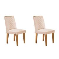 Kit 2 Cadeiras Sala Jantar Jade 2 Un Madeira Capuccino-suede Capuccino - Rufato - 8