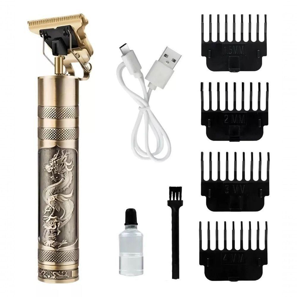 Máquina Cortar Cabelo Fazer Aparar Barba Acabamento Dragão - 1
