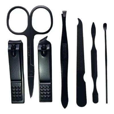 Kit Manicure Cortador De Unhas 7 Peças Aço Inoxidável Estojo