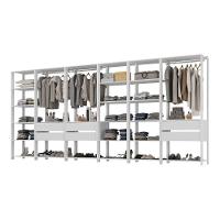 Guarda-roupas Closet Modulado 405cm 6 Peças Com 6 Gavetas E Cabideiros Multimóveis Mp4322 - Branco Branco - 2