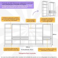 Guarda-roupas Closet Modulado 405cm 6 Peças Com 6 Gavetas E Cabideiros Multimóveis Mp4322 - Branco Branco