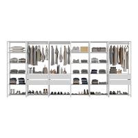 Guarda-roupas Closet Modulado 405cm 6 Peças Com 6 Gavetas E Cabideiros Multimóveis Mp4322 - Branco Branco - 6