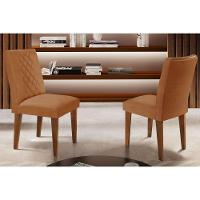 Kit 2 Cadeiras Sala Jantar Jade 2 Un Imbuia-capuccino-suede Capuccino - Rufato - 6