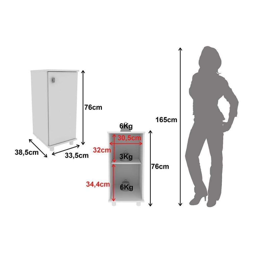 Bancada Multiuso P- área Serviço Bl3306 C- 1 Porta Branco - Tecno Mobili - 3