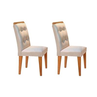 Kit 2 Cadeiras Sala Jantar Imperatriz 2 Un Imbuia-suede Creme - Rufato