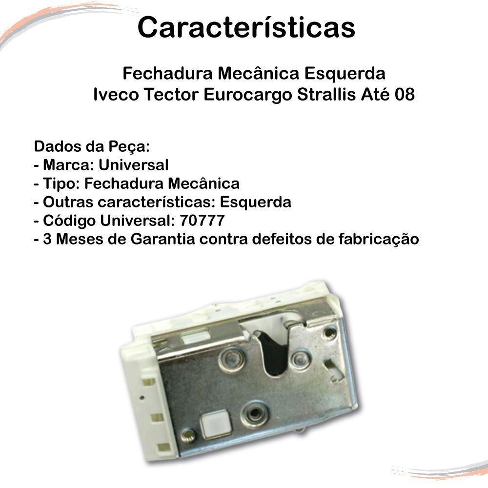Fechadura Mecânica Esquerda Tector Eurocargo Strallis Até 08 [f103] - 3