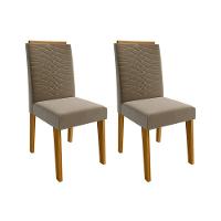 Kit 2 Cadeiras De Cozinha Clarice Wood Madeirado-suede Joli Capuccino - Cimol - 1