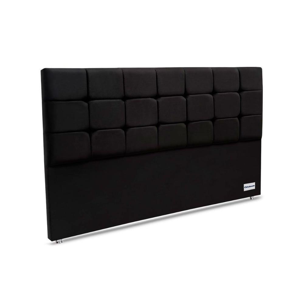 Cabeceira Cama Box Estofada 195 Piave Veluto King 195 - Suede Preto - Ortobom - 1