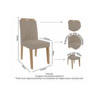 Kit 2 Cadeiras Sala Jantar Paola Wood 2 Un Madeirado-suede Nude Bege - Cimol