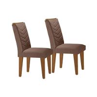 Kit 2 Cadeiras Sala Jantar Londrina 2 Un Imbuia-capuccino-suede Capuccino - Rufato - 1