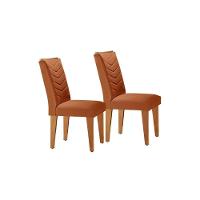 Kit 2 Cadeiras Sala Jantar Londrina 2 Un Imbuia-capuccino-suede Capuccino - Rufato