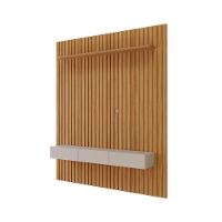 Rack Bancada Com Painel Para Tv Até 75 Pol Maragogi Ripado 1 Porta E 2 Gavetas 230x220cm Cinamomo-off White - Permóbili