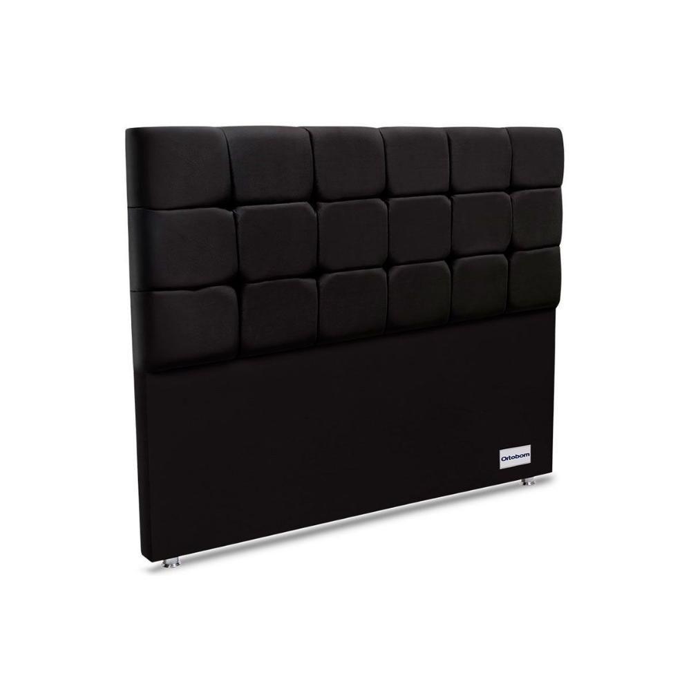 Cabeceira Cama Box Estofada Piave Veluto Casal - Suede Preto - Ortobom - 1