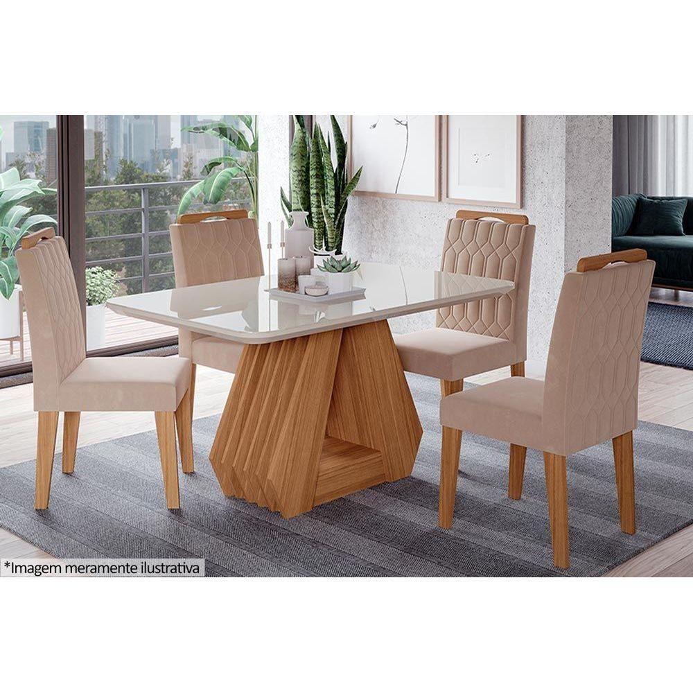 Kit 2 Cadeiras Sala Jantar Paola Wood 2 Un Savana-nature-madeirado-suede Nude Bege - Cimol - 6