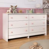 Cômoda Infantil 136cm Com 6 Gavetas Multimóveis Mp4335 Branco Branco - 1