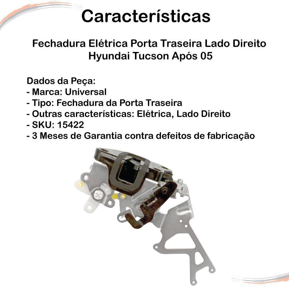 Fechadura Porta Traseira Lado Direito Tucson Após 05 [f103] - 3