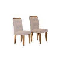 Kit 2 Cadeiras De Cozinha Imperatriz Imbuia-capuccino-suede Creme - Rufato - 1
