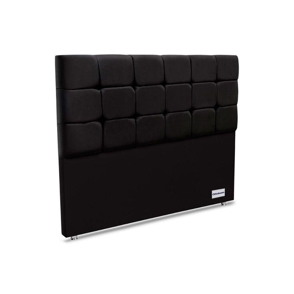 Cabeceira Cama Box Estofada Piave Linho Queen - Linho Preto - Ortobom - 1