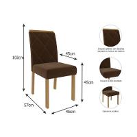 Kit 2 Cadeiras Sala Jantar Fernanda Wood 2 Un Madeirado-suede Nude Bege - Cimol