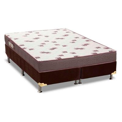 Conjunto Box Casal Colchão Espuma Ortobom D28 Light + Base Crc Suede Brown (138x188)