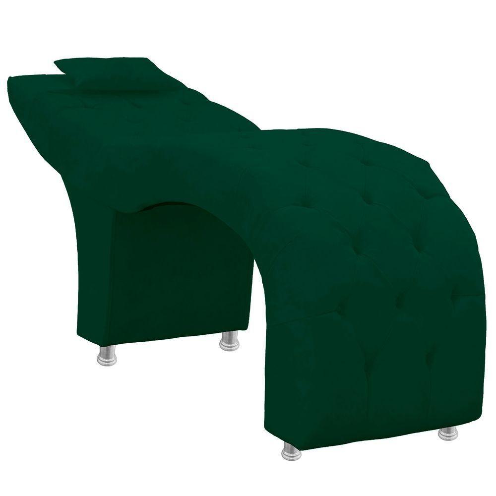 Maca Estofada Capitone Julia Para Estetica Facial Sombrancelha E Cilios Suede Cor Verde Esmeralda - 5