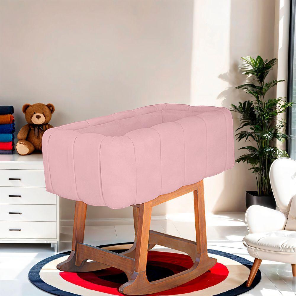 Moises Balanço Com Colchão Para Baby Cor Rosa Bebe - 7