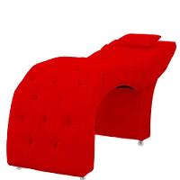 Maca Estofada Capitone Julia Para Estetica Facial Sombrancelha E Cilios Suede Cor Vermelho - 1