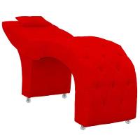 Maca Estofada Capitone Julia Para Estetica Facial Sombrancelha E Cilios Suede Cor Vermelho - 5