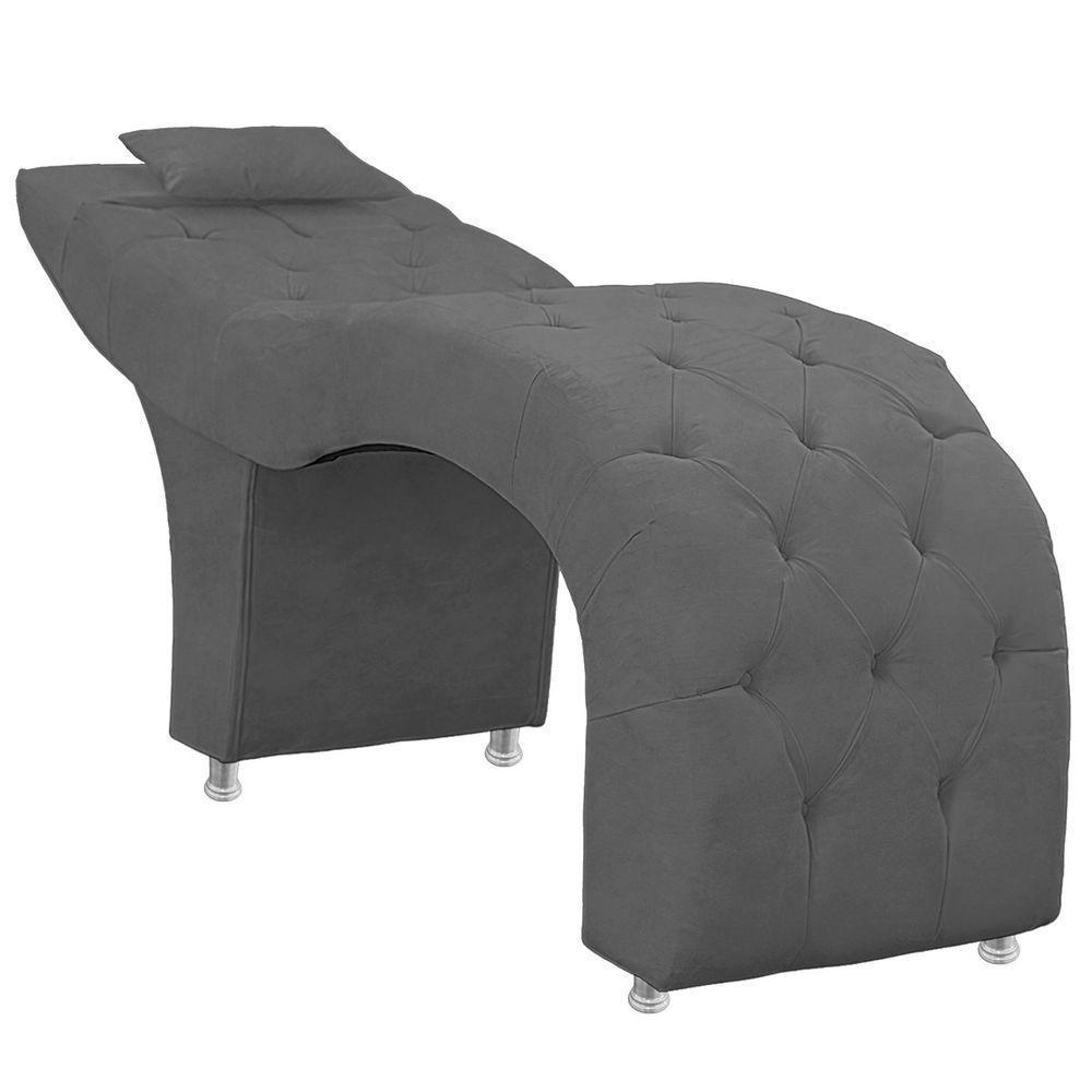 Maca Estofada Capitone Julia Para Estetica Facial Sombrancelha E Cilios Suede Cor Cinza Chumbo - 5