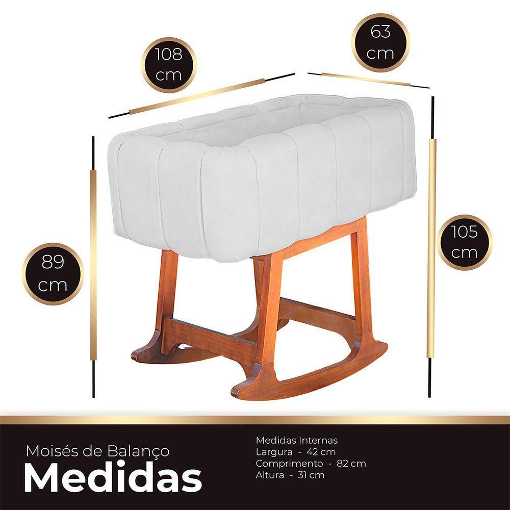 Moises Balanço Com Colchão Para Baby Cor Branco - 2
